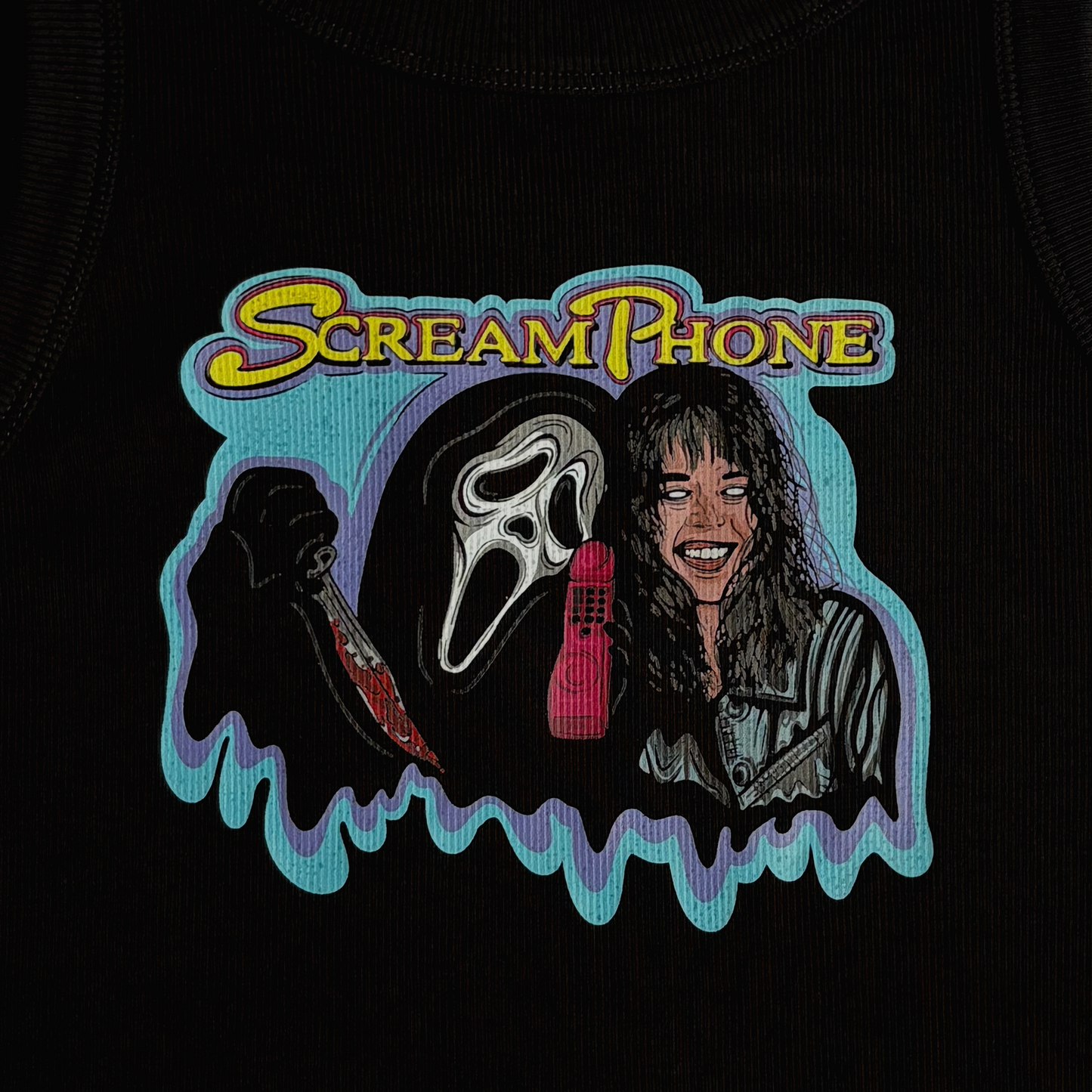 Screamphone Rib Crop Tank